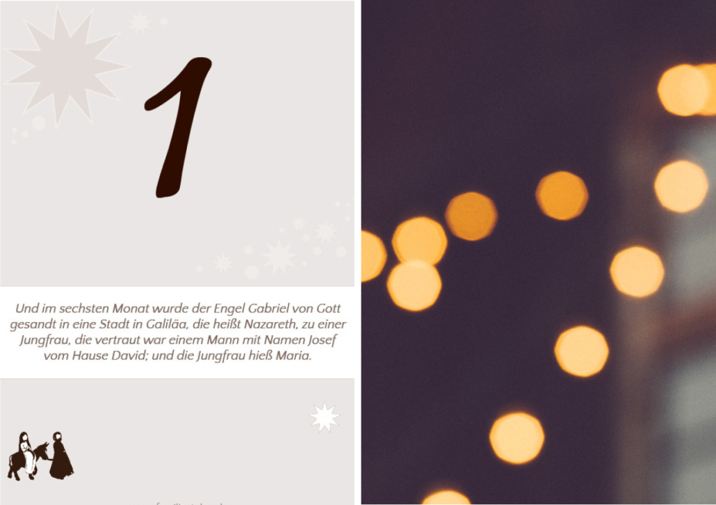 Adventskalender mit Weihnachtsgeschichte in 24 Teilen zum Ausdrucken